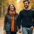 довольная парочка в лесу: Радость, лес, пара, прогулка