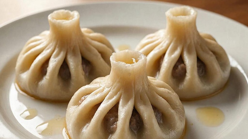 Хинкали на тарелке: еда