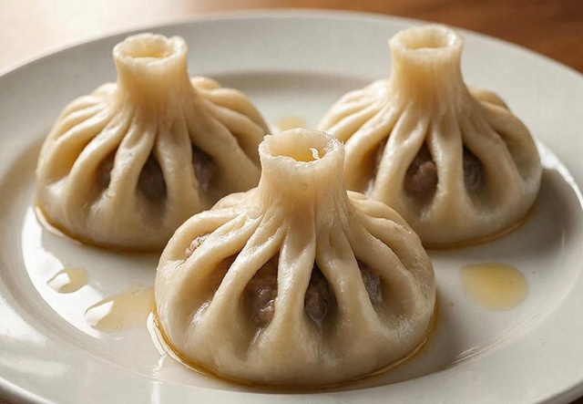 Хинкали на тарелке: еда