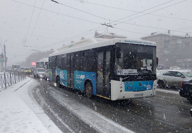 автобус 67 зима снег