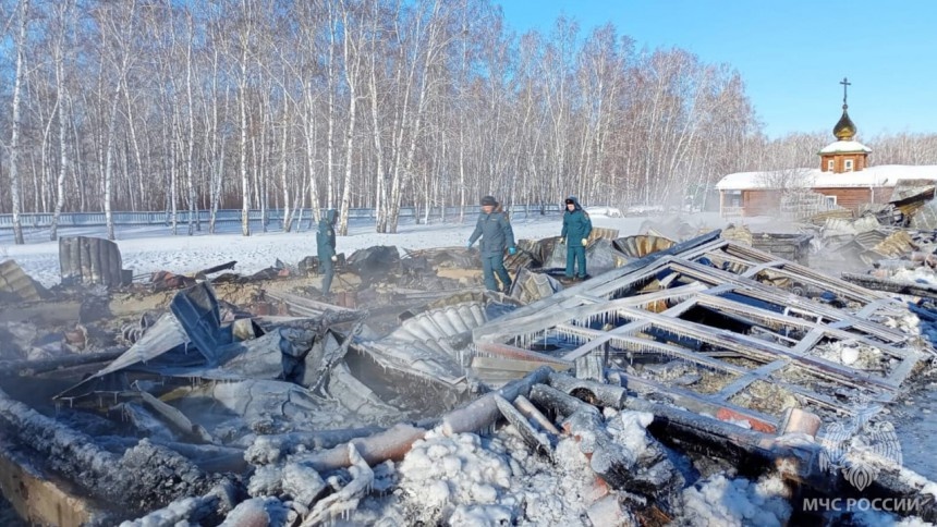 В сгоревшей трапезной монастыря в Омской области стояли пожарные извещатели